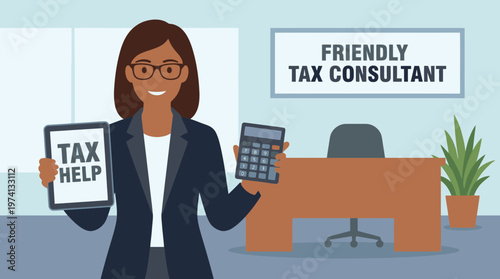 Friendly Tax Consultant Female Character