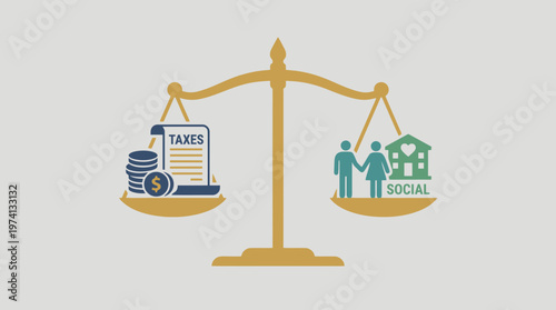 Scales of Justice Balancing Taxes and Social