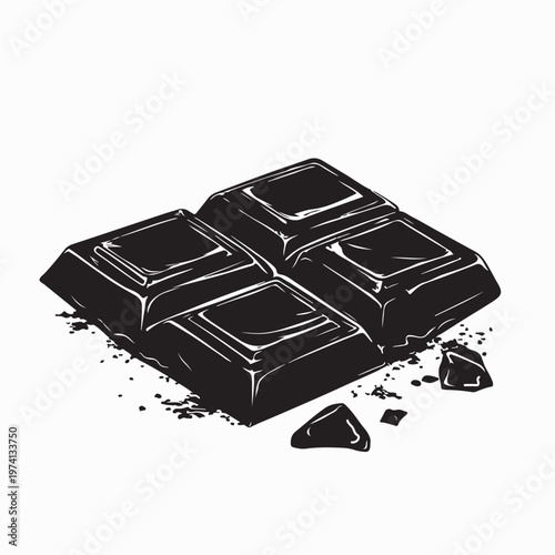 Antique Style Chocolate Bar Dessert Food Concept Vector Image