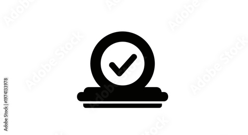 Check mark on a scale icon.
