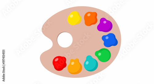 Colorful paint palette with many colors.