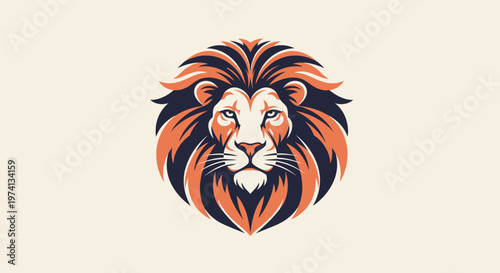 Colorful illustration of a lion head.