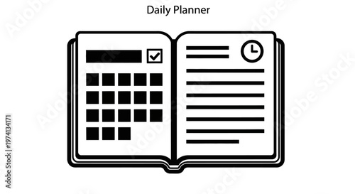 Daily planner with calculator and clock.