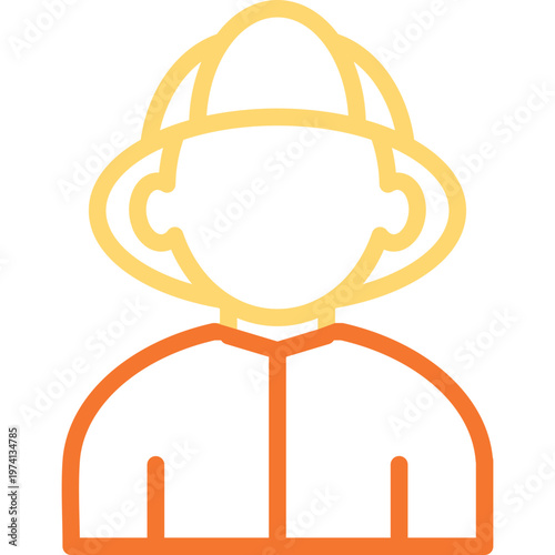 Firefighter Outline Color Icon