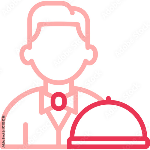 Waiter Outline Color Icon