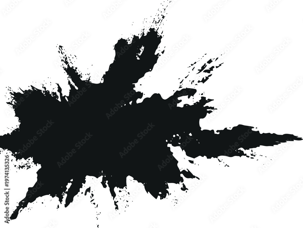 Fototapeta premium Black ink splash splatter
