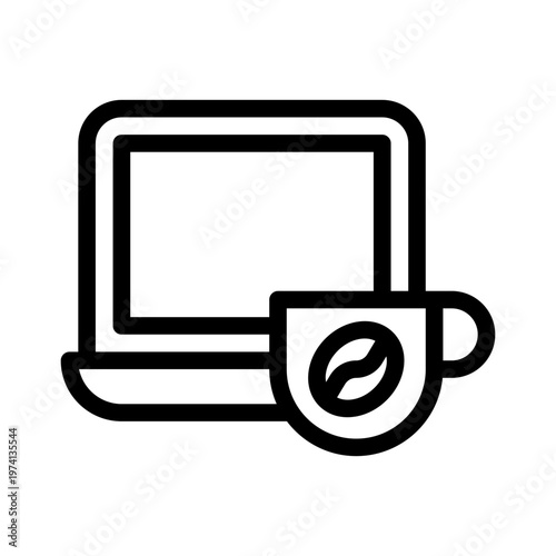 coffee work line icon