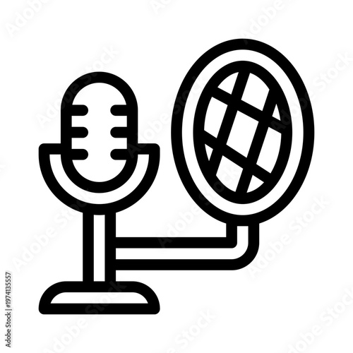 podcast mic line icon