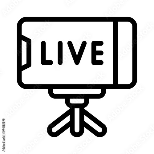 live stream line icon