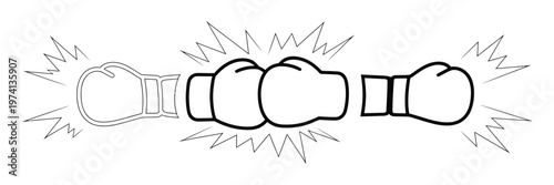 Boxing gloves line icon set, sports equipment, fitness, challenge and thin boxing gloves, clean line art style, simple athletic icons for boxing