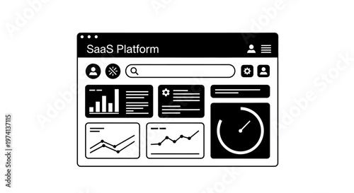 SaaS Platform Interface Dashboard Screen.