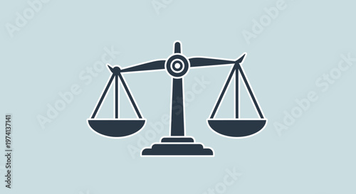 Scales of justice balance symbol icon.