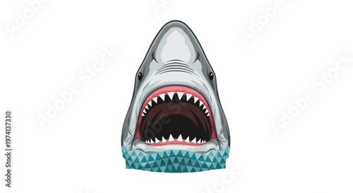 Jaws of a cartoon shark head.