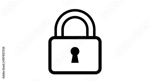 Padlock with keyhole icon symbol.