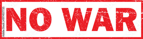 No War, Peace Symbol, Red Text, Vector Graphic, Protest Sign