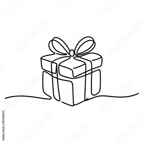 Minimalist continuous line of a chair with curved backrest