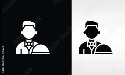 Waiter Vector, Icon Or Logo Sign Isolated Symbol Illustration
