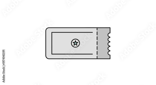 Single movie ticket stub icon.