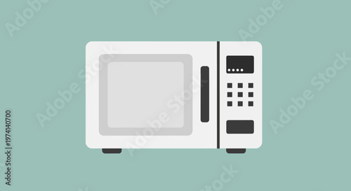 White microwave oven with buttons.