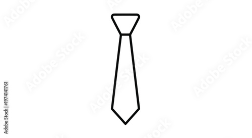 Simple line drawing of a classic necktie on a white background