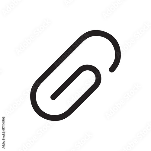 Paperclip, linear icon. Attachment and office connection. Line with editable stroke.