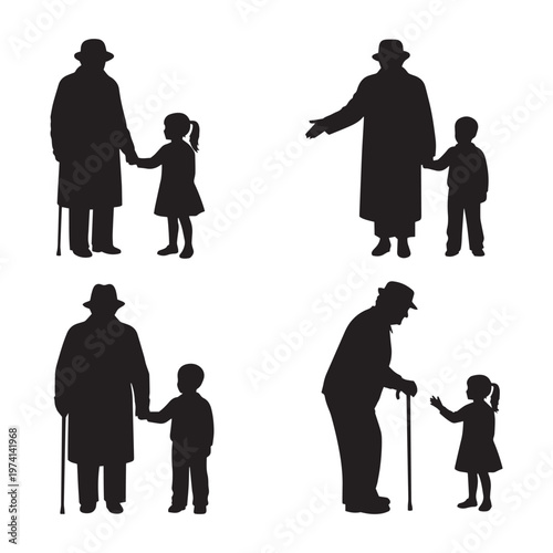 family silhouette vector