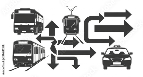 Diverse Urban Transportation Options and Routes.