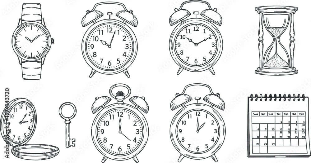 Fototapeta premium A collection of clocks and watches