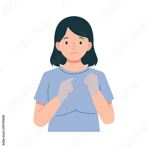 Anemia Symptoms Woman Flat Character Illustration