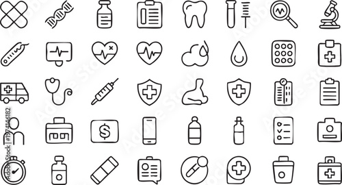 Minimal Healthcare Icons Pack for UI Design and Digital Platforms