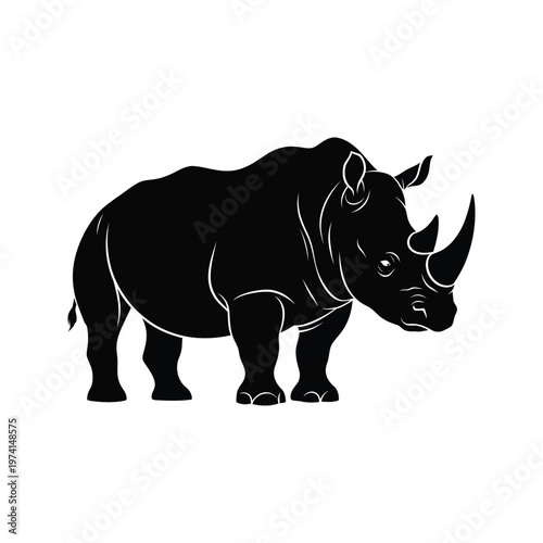 Majestic black horse with flowing mane and tail standing in a dynamic pose on a white background