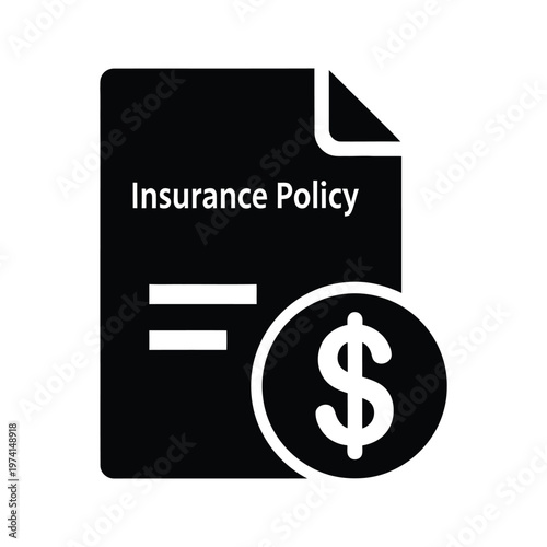 Comprehensive insurance policy document with financial protection symbols and coverage details