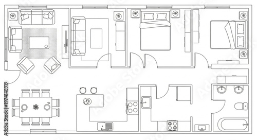 Detailed Architectural Floor Plan Depicting Room Layout and Design.