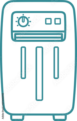 Modern air purifier icon for clean environment and technology concept isolated on transparent layer.