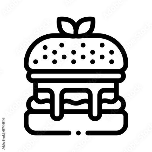 veggie burger line icon