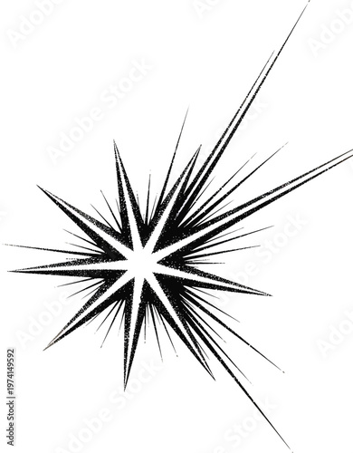 Black Starburst Explosion on White Background