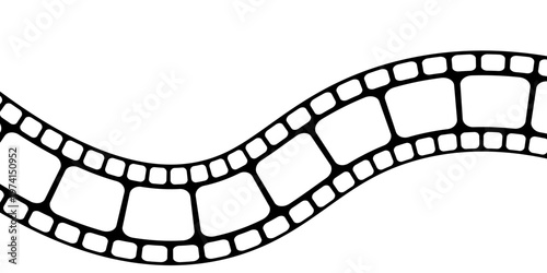 Film strip background with retro photo and cinema frames. Movie reel or video strip roll design. Vector illustration for media, film, and photography projects.eps10