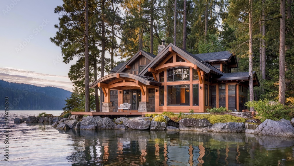 Fototapeta premium house on the lake