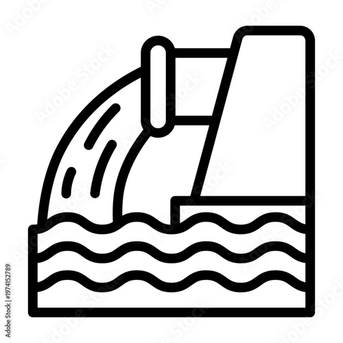 Field Drainage Vector Line Icon Design