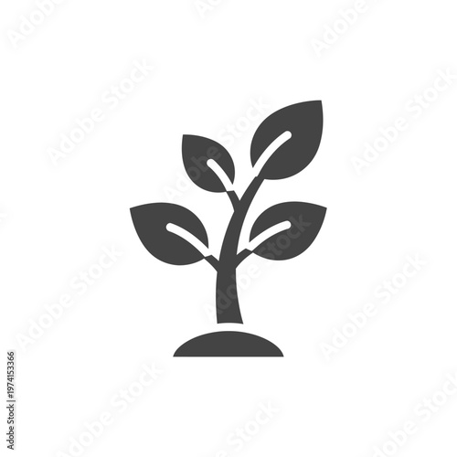 Simple sprouting plant with leaves.