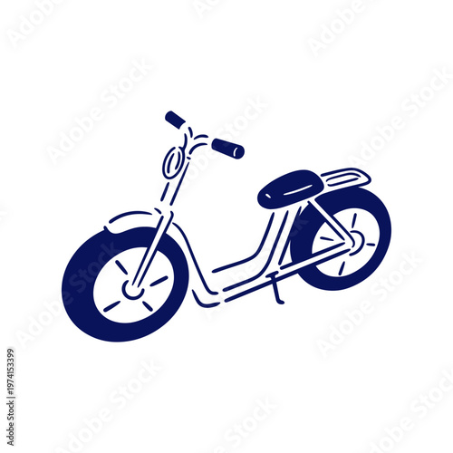 【乗り物】電動バイクのイラスト素材
