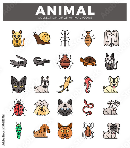 animal icons on a white background with text at the top.