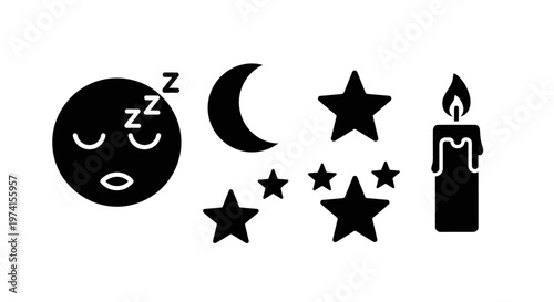 Sleeping Face with Stars and Moon.