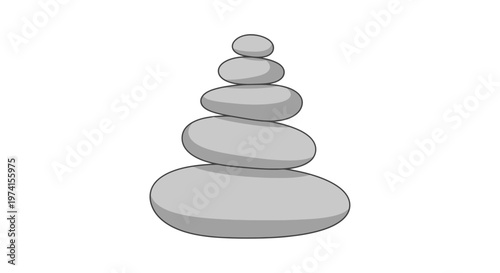Stack of flat round stones balanced.
