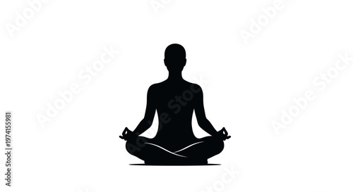 Person meditating in lotus position.