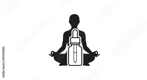 Person sitting in lotus position meditating.