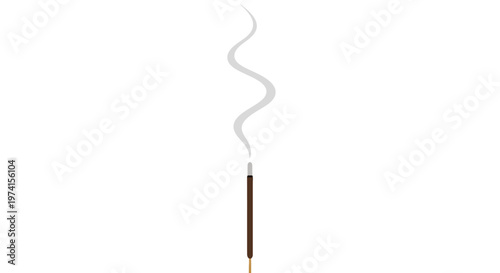 Incense stick with smoke rising.