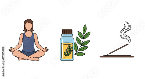 Woman in yoga pose with incense.