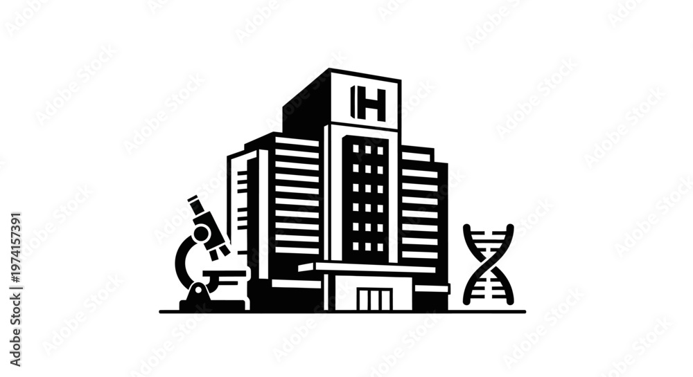 Fototapeta premium Medical Research Laboratory Building Icon.