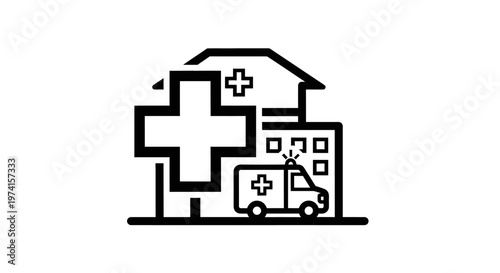 Medical Emergency Services Ambulance Icon.